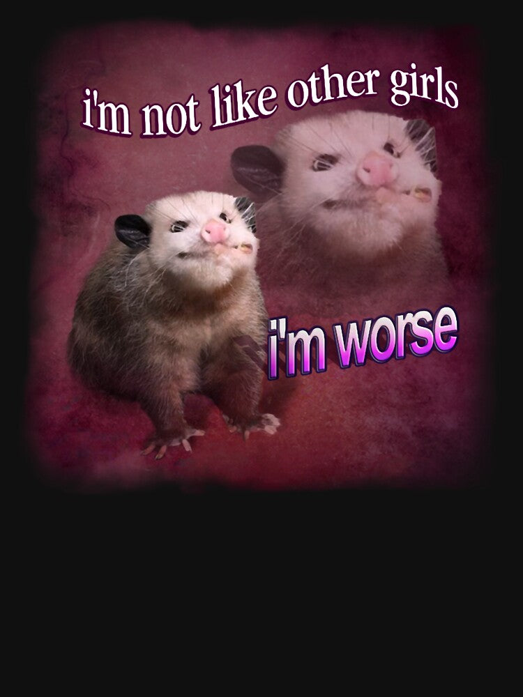 i'm not like other girls, i'm worse possum word art by HeatherMich59