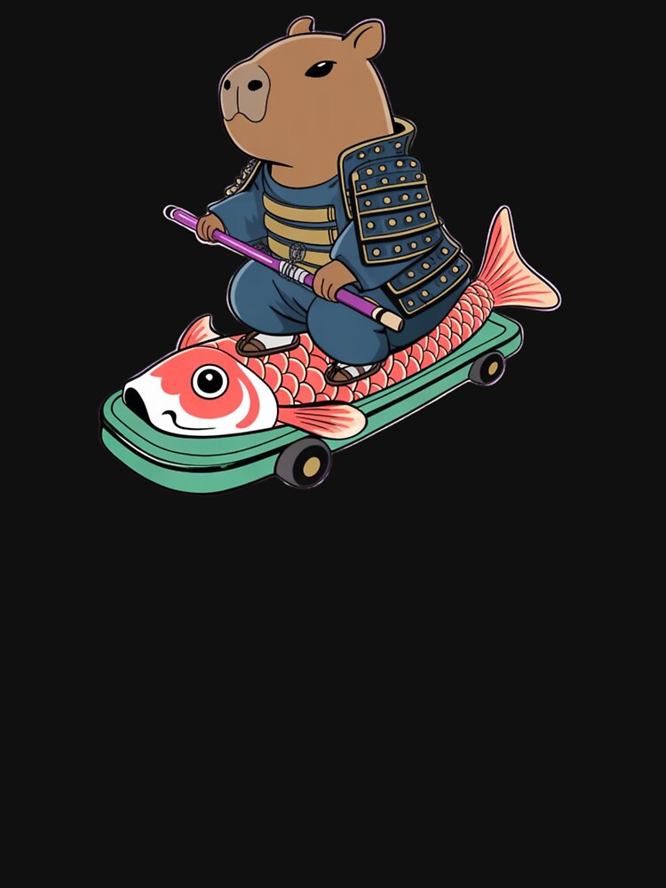 "Wave Dream – Samurai Capybara Riding the Koi Flow by teevoxx