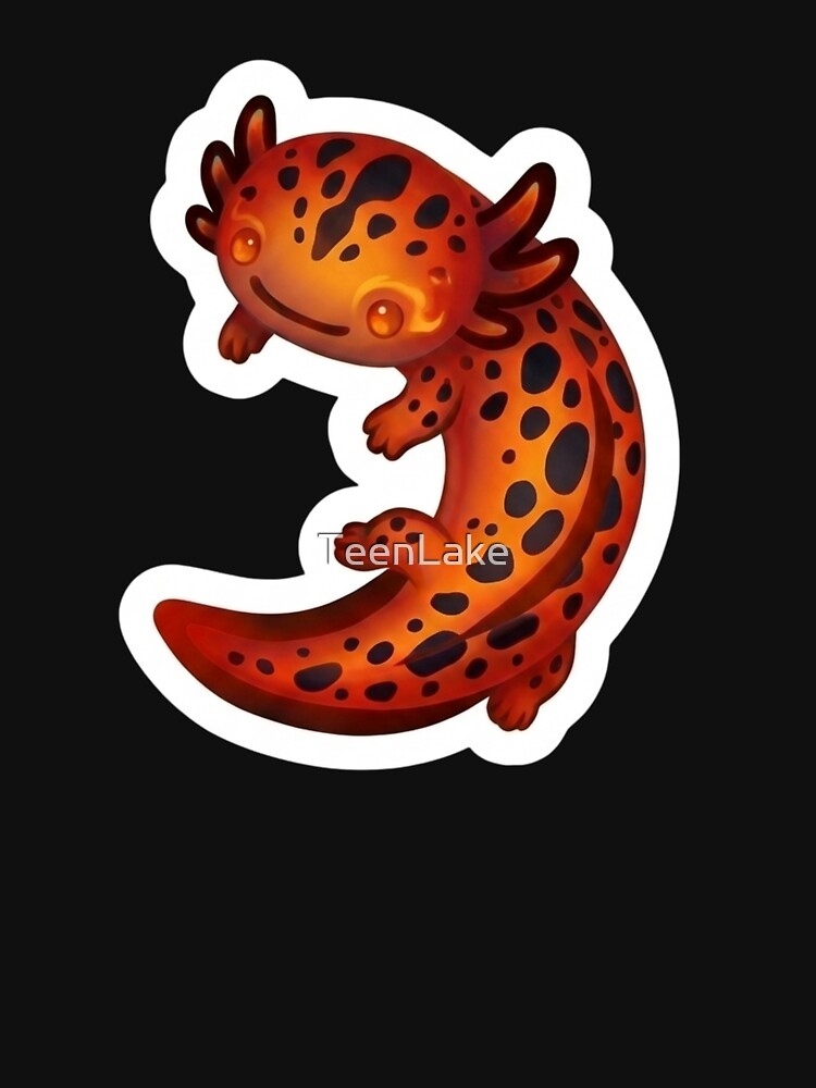 Cute Axolotl Design / Orange / Kawaii / Happy axolotl / Magical / Tshirts, mugs, stickers, journals, backpacks etc by TeenLake
