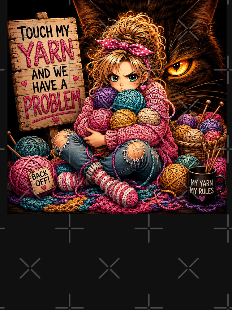 Touch My Yarn and We Have a Problem. Funny knit crochet yarn lover gift. by OneDotSpot