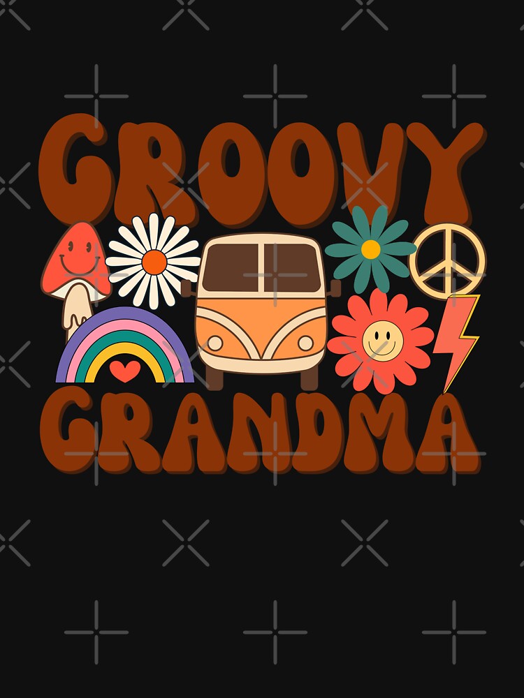 Retro Groovy 60s 70s Grandma Matching Family Birthday Party Vintage T-Shirt by AUAINO