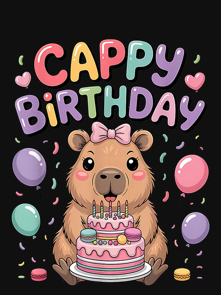 Capybara Birthday Girl Capybara Animal Lovers Bow Party Art for Men Women Kids , Capybara Gift Lover by DZIRI NAJAT