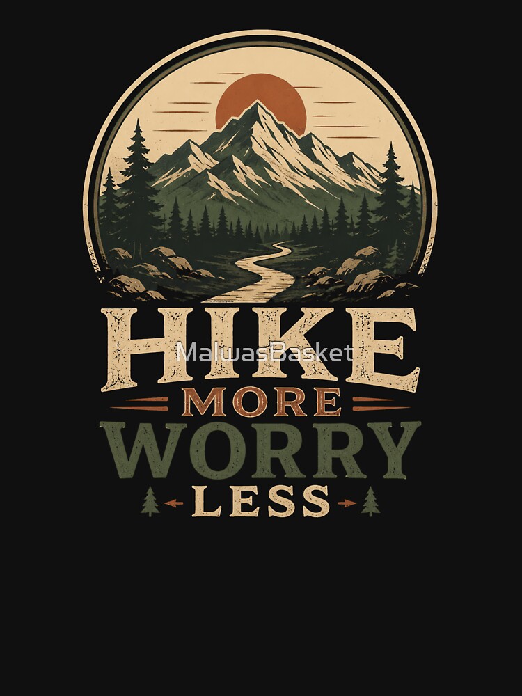 Hike More Worry Less Gifts Shirt for Nature Lover by MalwasBasket