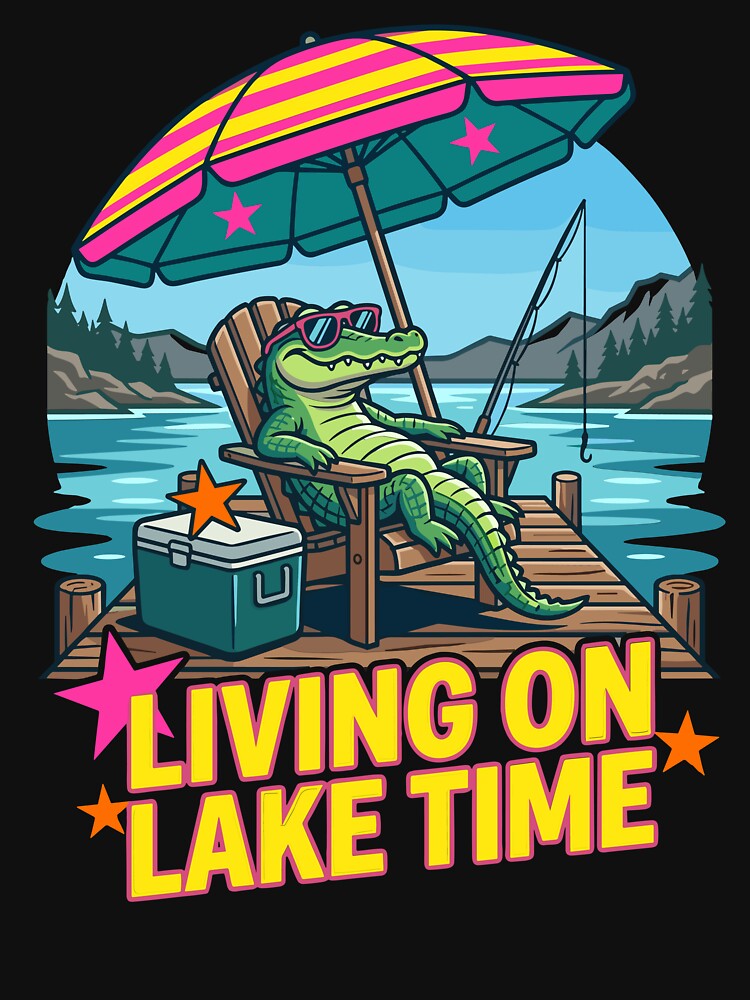 Living on Lake Time Alligator Fishing Summer by KroghDs