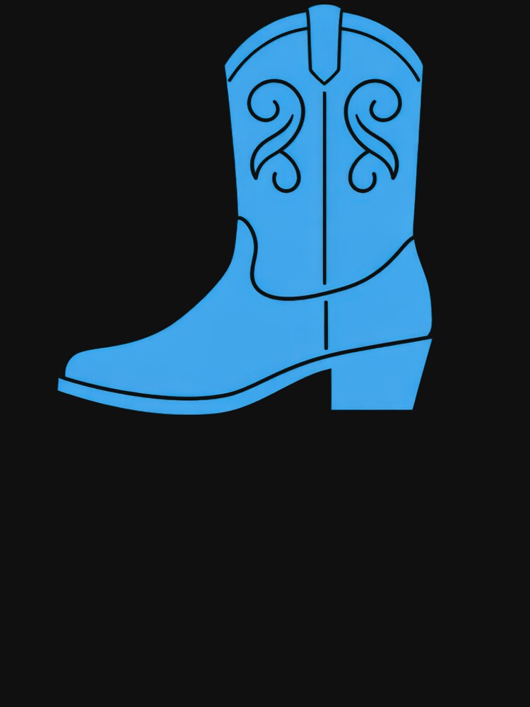 Blue Cowboy Boot Silhouette by MountainD