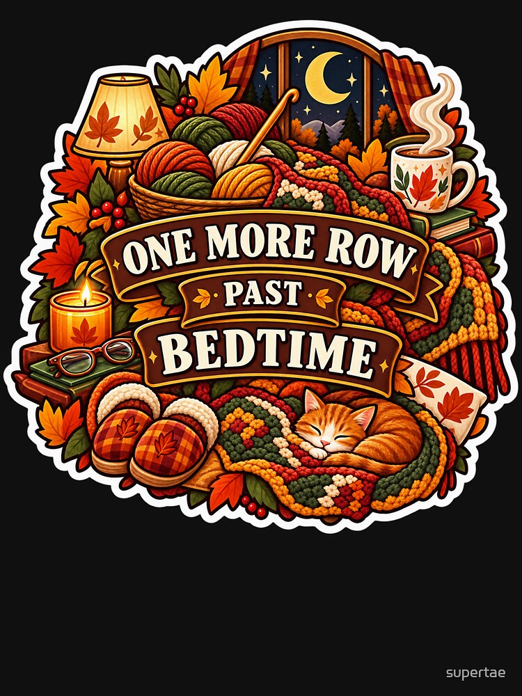One More Row Past Bedtime Crochet Humor by supertae