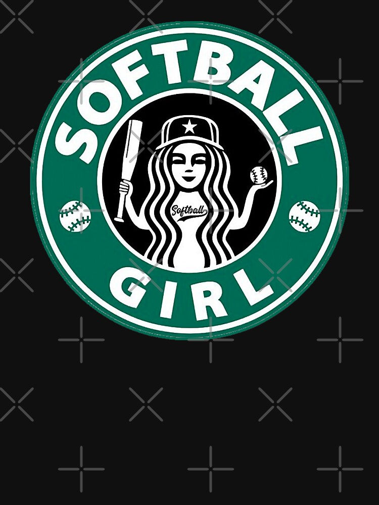 Girls Softball Logo Great Team Gift For Teen Players Or Mom by MichelSorour
