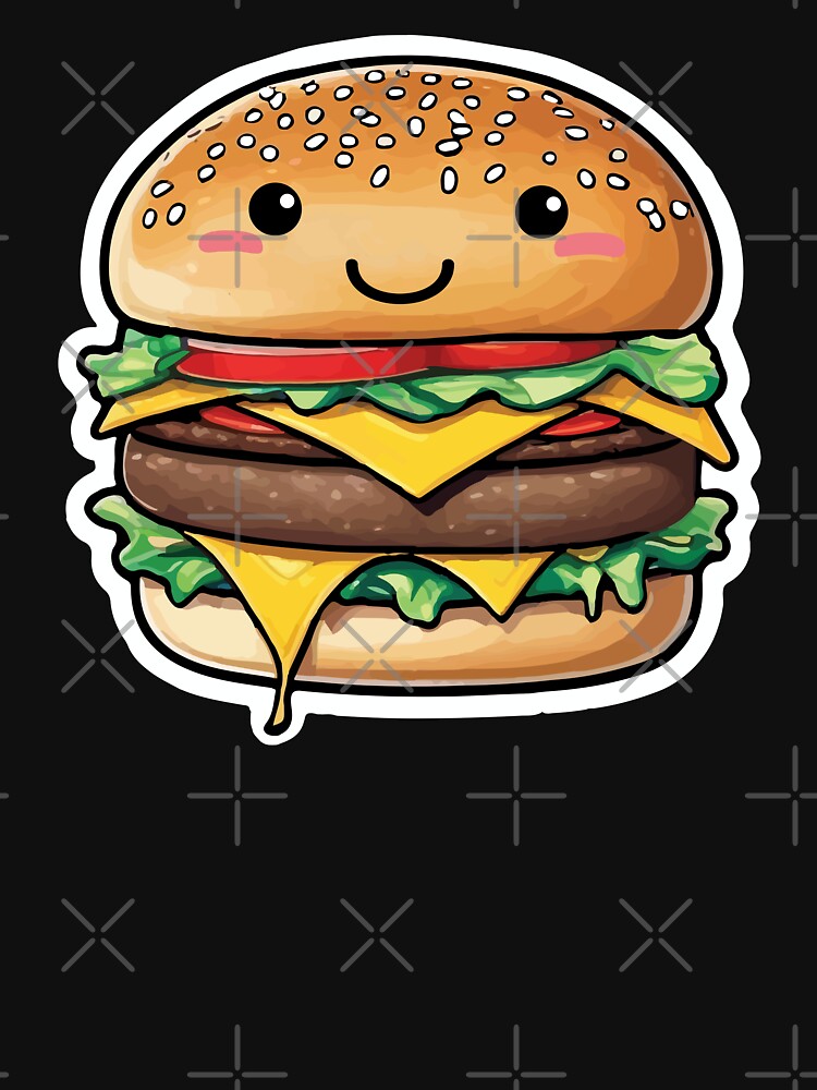 Deliciously Adorable Burger Kawaii by CreativeNewDawn