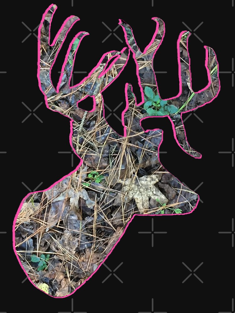 Pink Camouflage Whitetail Buck Deer, Big Camo Buck Head, Deer Hunting Design by LifeCrush