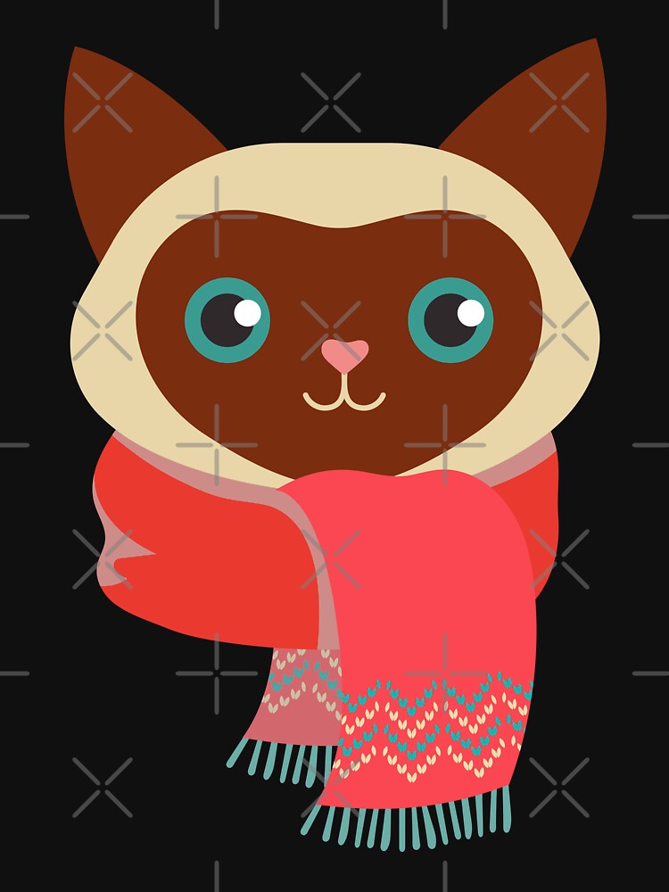 Cat and knitting kawaii cat with yarn ball by Feather Art
