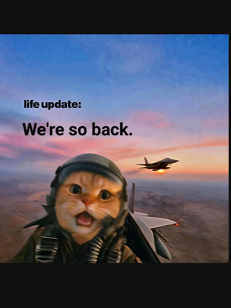 Life Update: We're So Back — Funny Cat Pilot Shirt by Weirdly_Worn