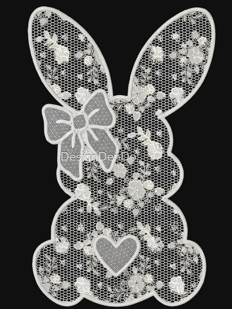 White Lace Bunny Coquette Bow, Easter, Lace Bow Bunny, Happy Easter, Spring, Lace Easter Coquette by DesignDenDo ⭐⭐⭐⭐⭐