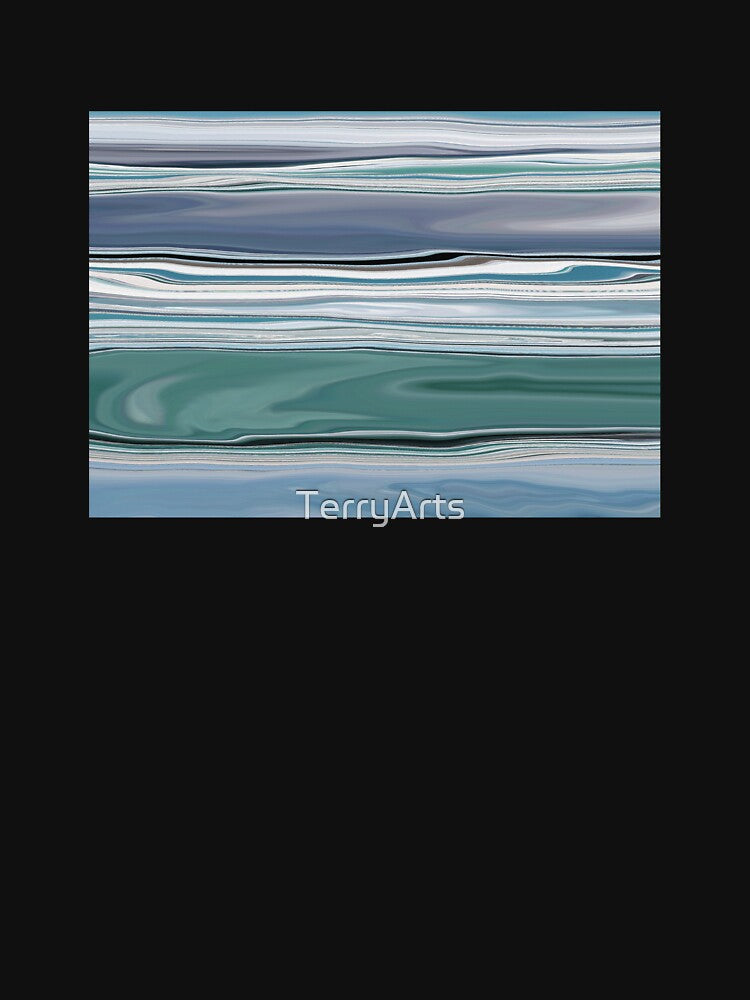 Ocean Abstract Horizontal Stripes Beachy Vibes Beach House Décor Art 15 of 20 by Beachy