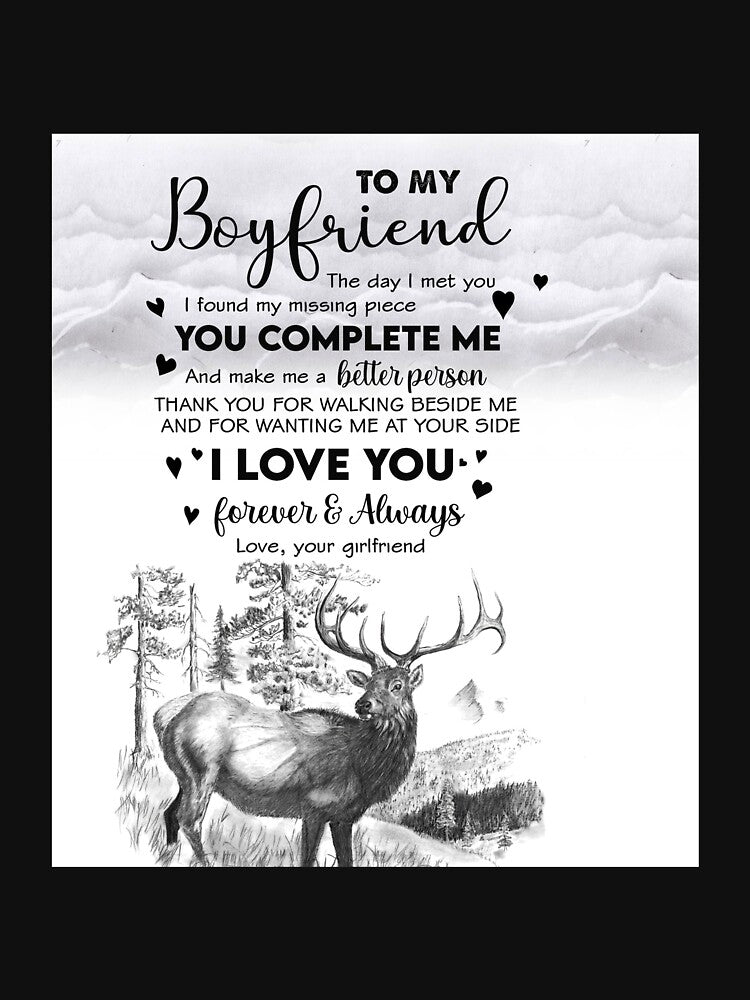Sketch Deer Couple Love To My Boyfriend I Love You Classic by CindyHagen