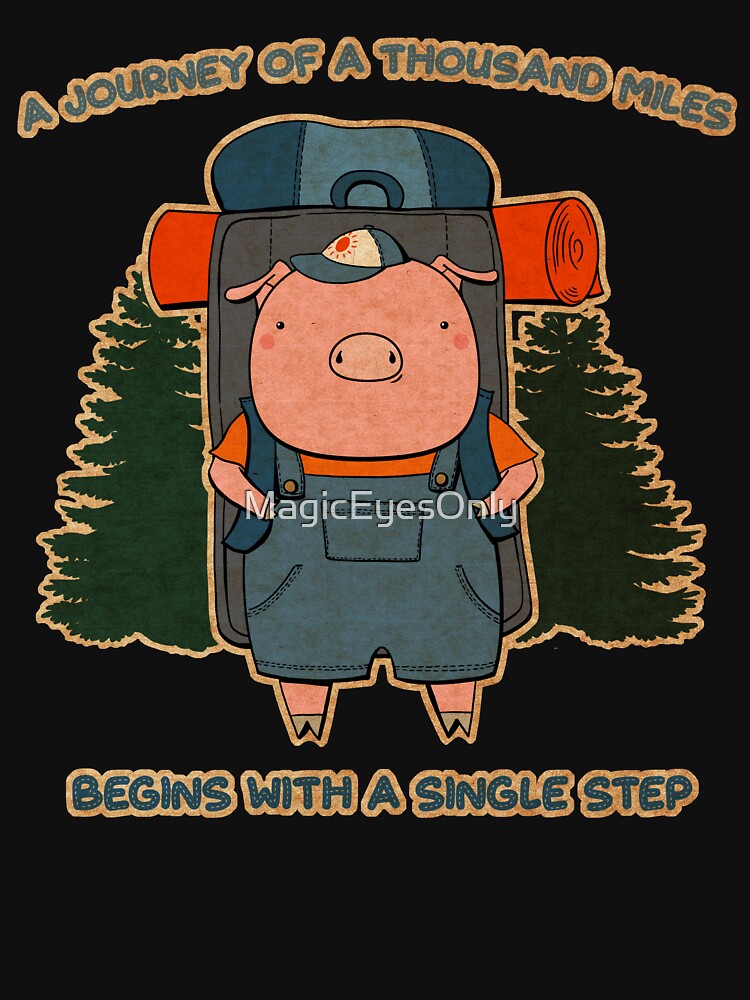 Hiking Lover / Cute Pig With Backpack by MagicEyesOnly