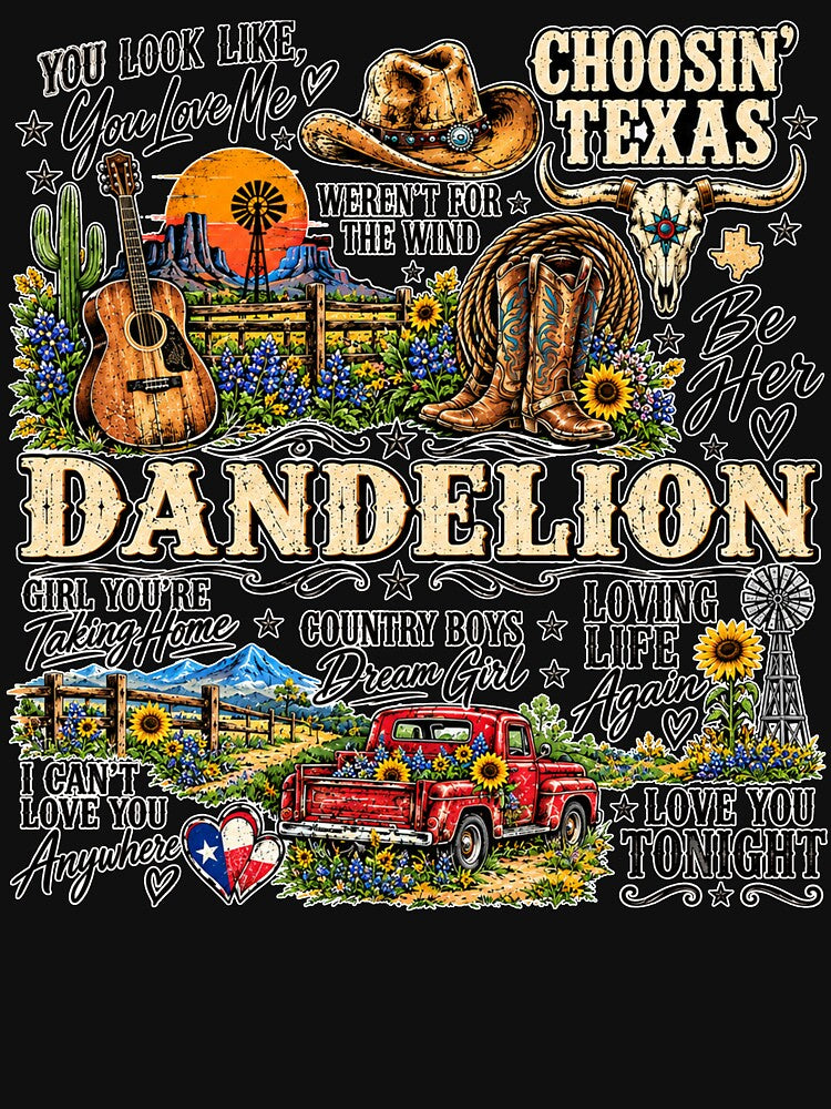 Vintage Texas Cowgirl Western Country Boots Guitar Wildflower Truck by CatiaStudioArt