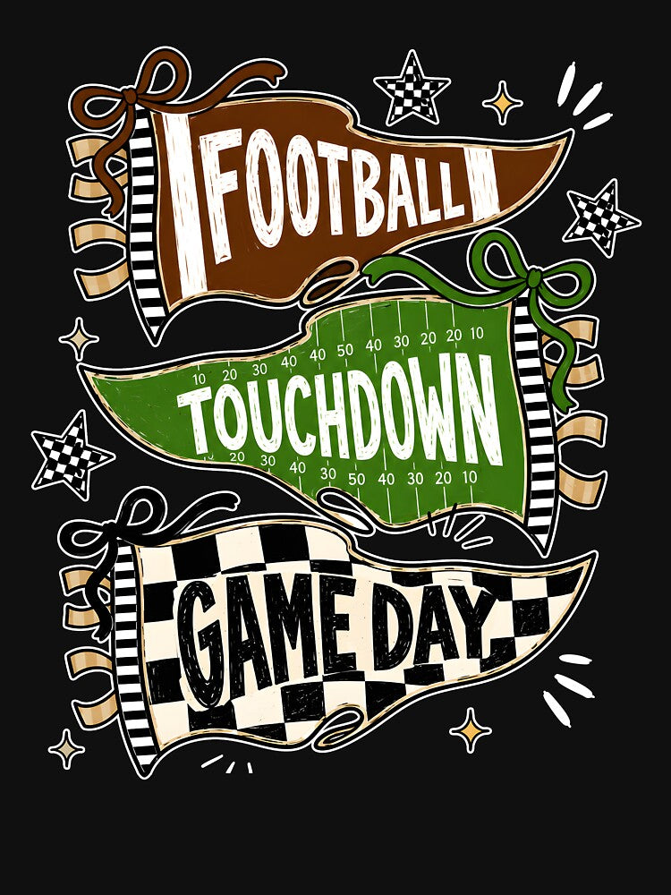 Retro Football Touchdown Game Day by hannartbaker
