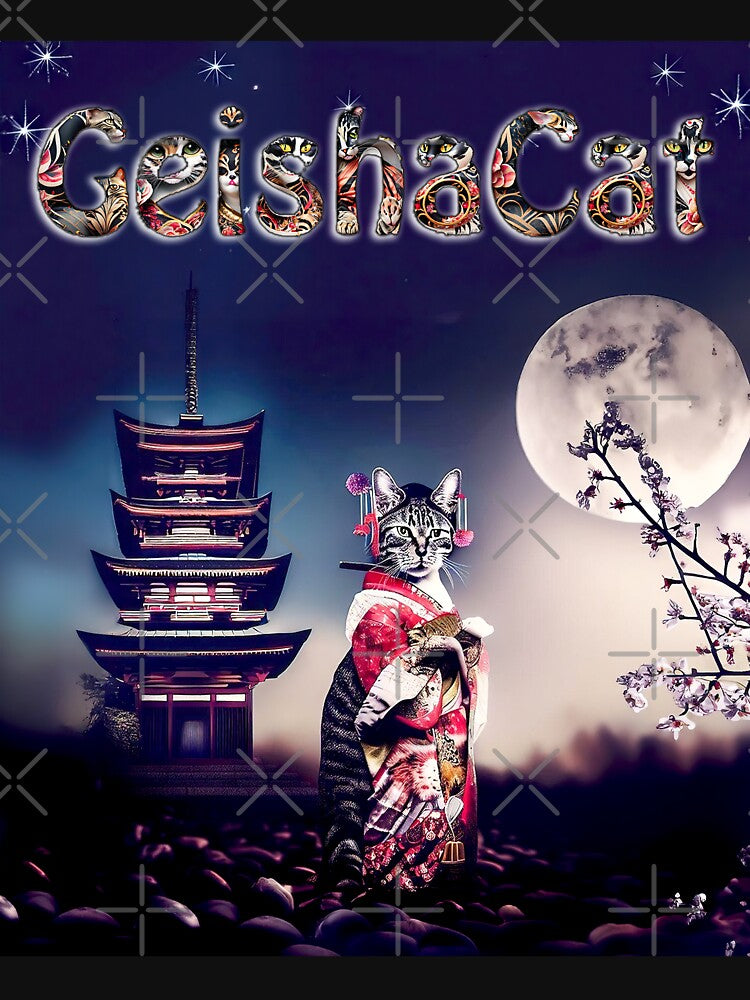 Japanese Geisha Cat Art - Traditional Ukiyo-e Kimono T-Shirt by FotoLibreStudio