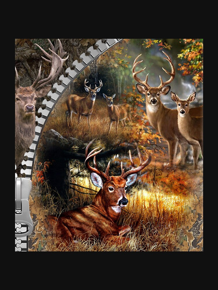 Deer Family Bag Lock And Forest Scenery by CindyHagen