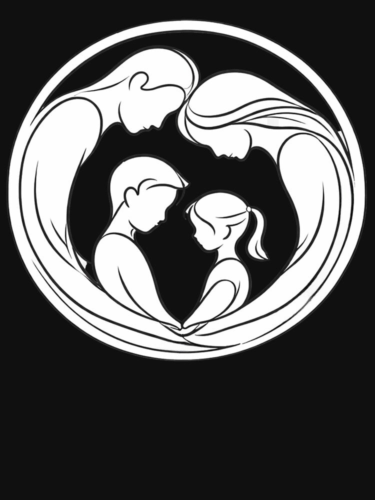 Minimalist Family Line Art – Continuous One Line Family Circle Illustration by wanado