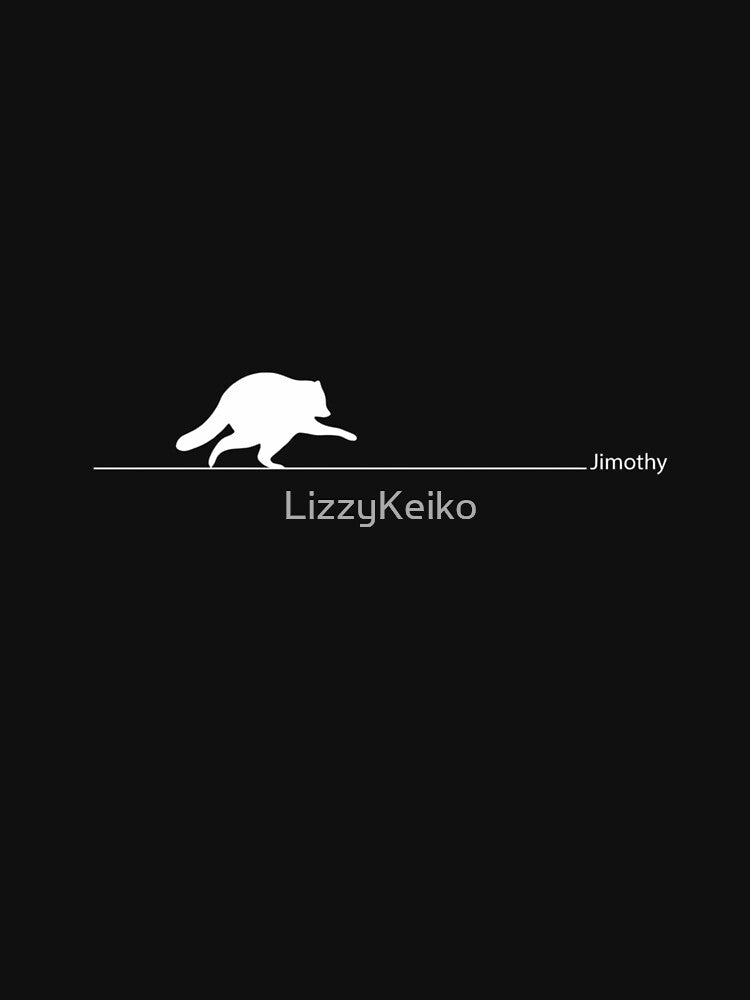 Minimalist Jimothy Raccoon Walking Line Funny Meme Animal Silhouette Design by LizzyKeiko
