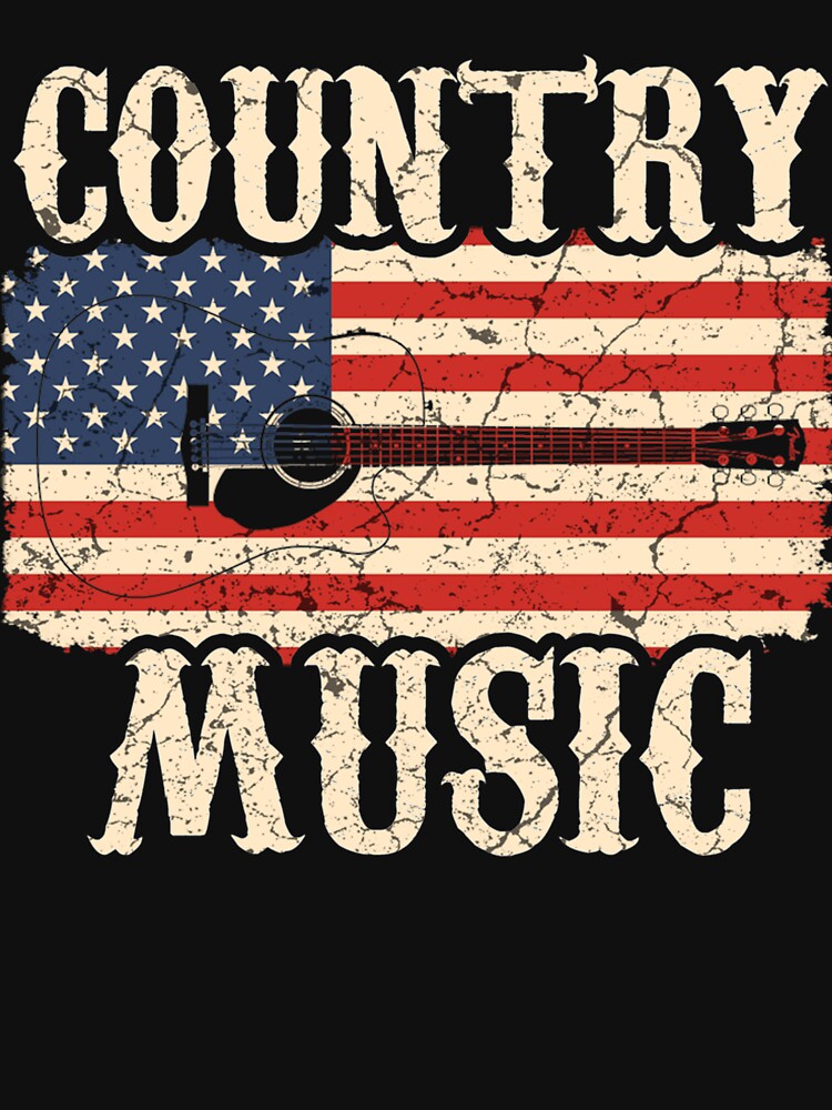 Country Music Retro Vintage Guitar American Flag Gift by turiiamon