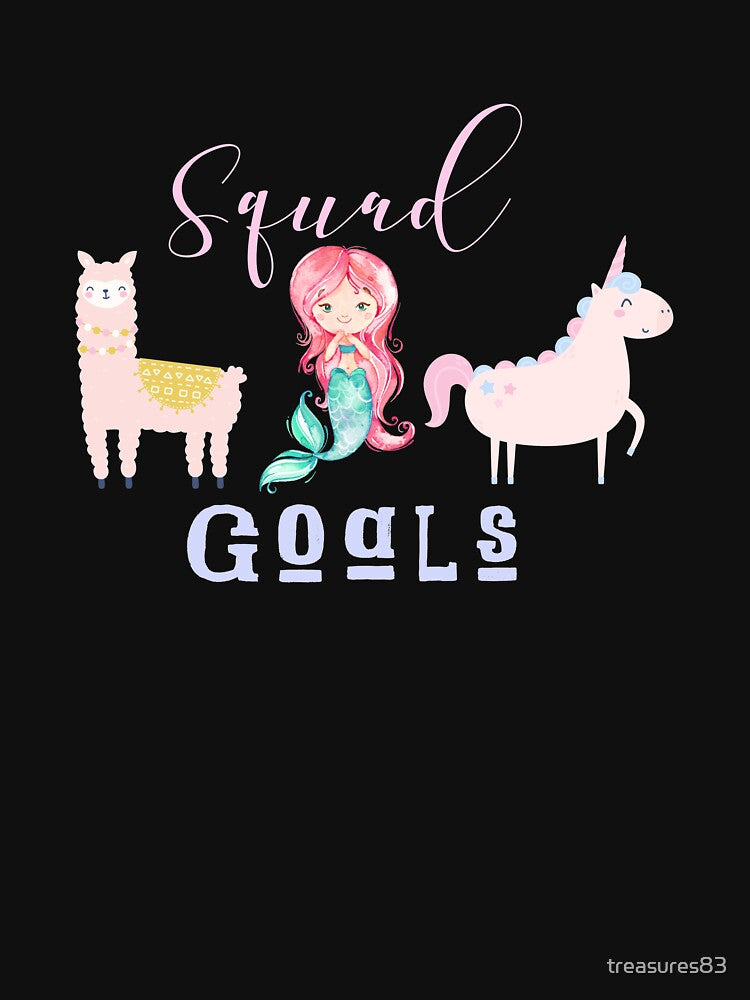 Squad Goals Llama, Mermaid, Unicorn Fantasy Fictional Characters Gifts by treasures83