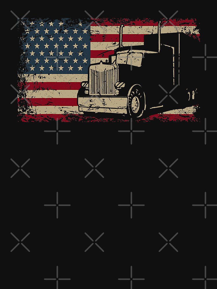 Truck Driver American Flag Gift Patriotic Trucker by GardNewerd