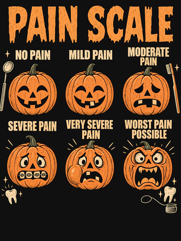 Halloween Pain Scale Pumpkin Dentist Dental Hygienist by StyleGlimpse