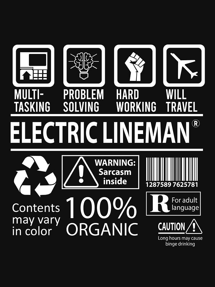 Electric Lineman T Shirt - MultiTasking Certified Job Gift Item Tee by oslandefren
