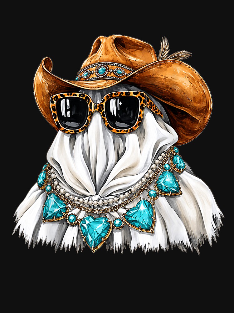 Western Ghost Cowgirl Coquette Halloween Leopard Sunglasses Vintage by kiralynstration