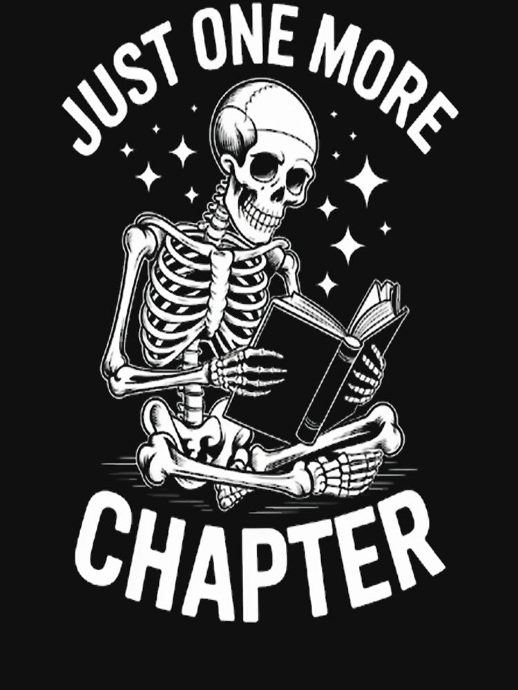 Just One More Chapter, Skeleton Reading Book by TheRetroStyle