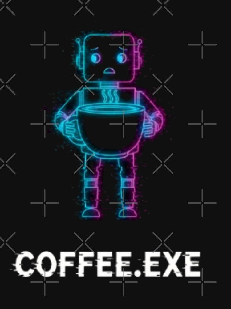 Coffee.exe – Funny Programmer Robot Cyberpunk Design by trend-forge