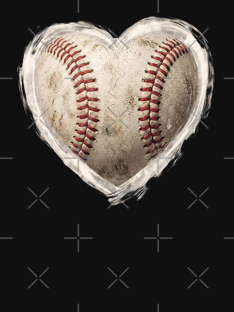 Vintage Baseball Heart Game Day Sports by dudelinart