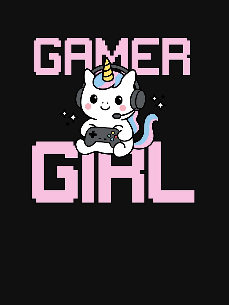 Cute Gamer Unicorn Girl – Kawaii Gaming Design by deardansouza