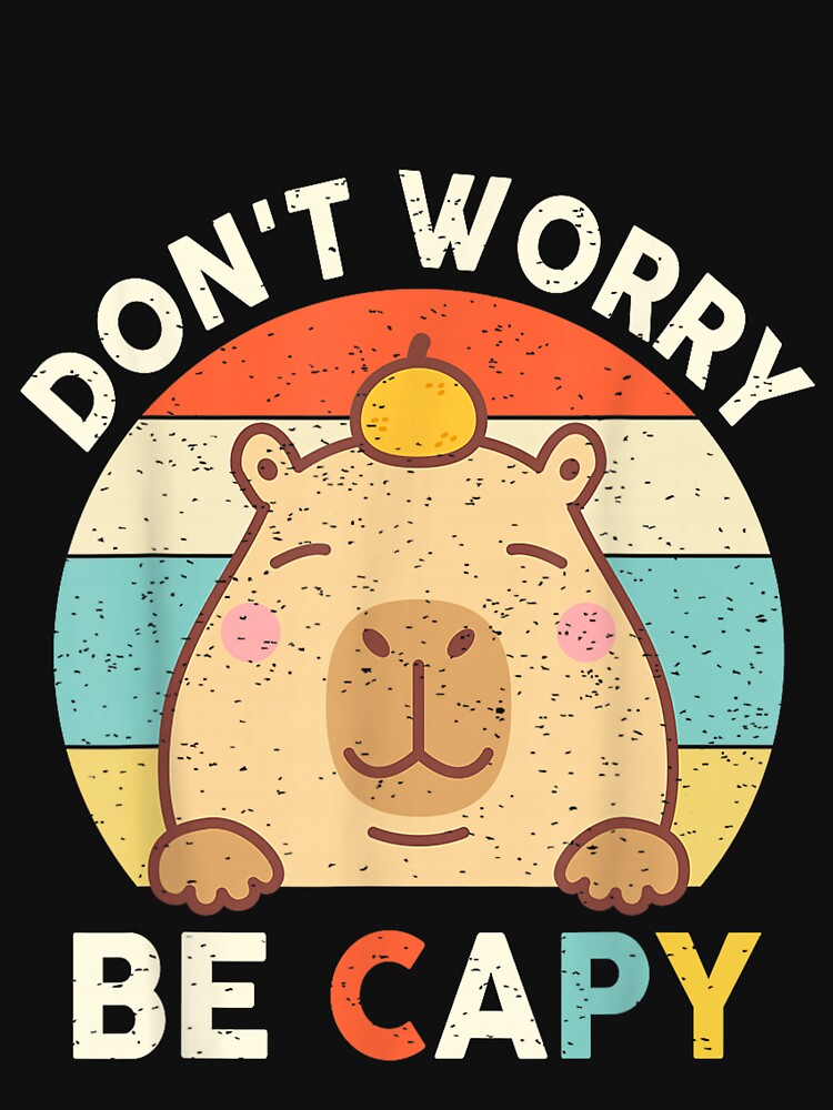 Capybara Shirt Kids Toddler Boys Girls Don’t Worry Be Capy Art for Men Women Kids , Capybara Gift Lover by DZIRI NAJAT
