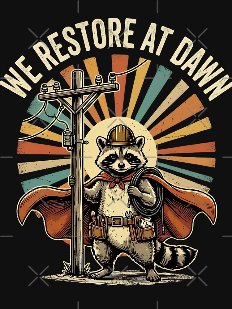 We Restore At Dawn Lineman Power Restoration Electrician Utility Worker by w66aboo