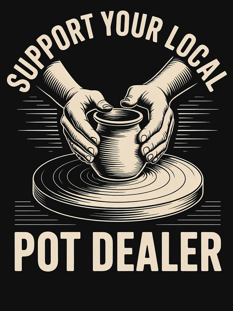 Support Your Local Pot Dealer – Funny Pottery Wheel Ceramicist Pun Design by PosiMCreations