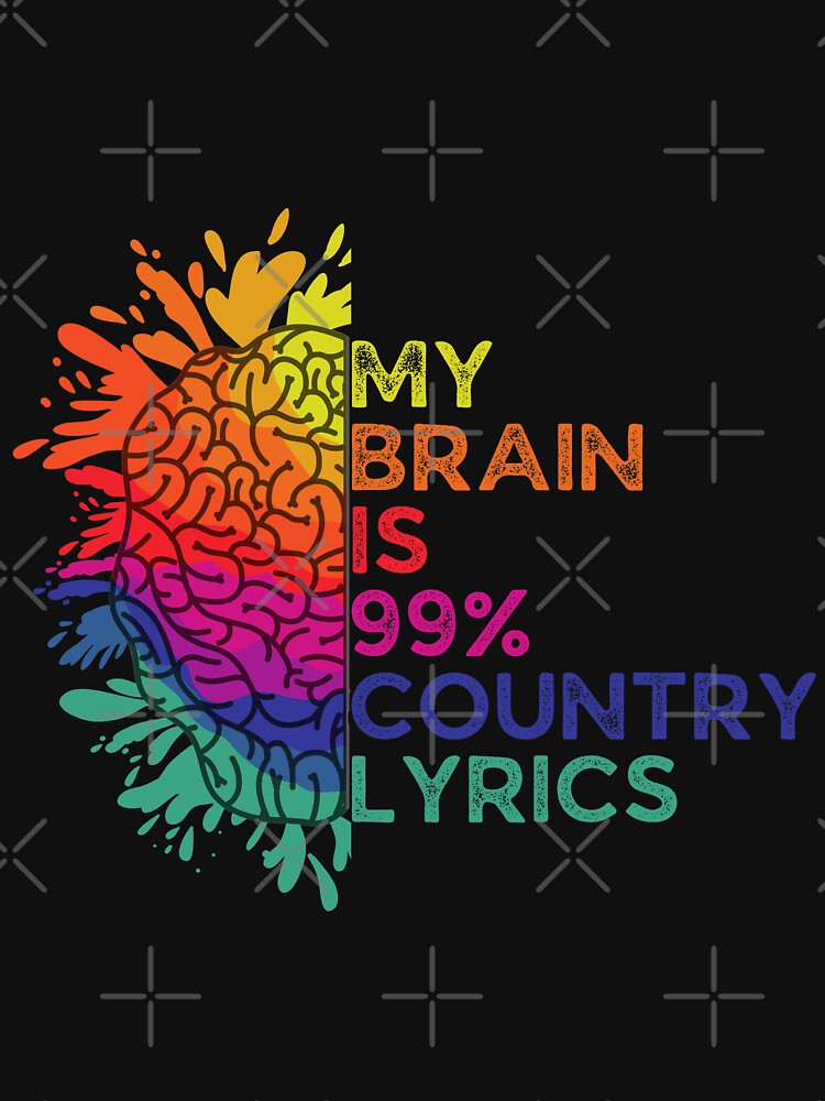 My Brain Is 99% Country Lyrics Retro Colorful Gift for Country Music Lovers by Shop signer