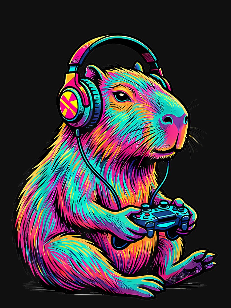 Capybara Video Games Gamer Funny Gaming Graphic Kids Art for Men Women Kids , Capybara Gift Lover by DZIRI NAJAT