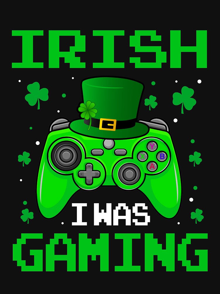 Irish I Was Gaming St Patricks Day Gamer Shamrock Video Game by JeniHendrick