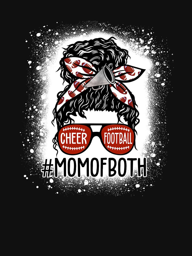 Black Messy Hair Bun Cheer Football Cheerleading Mom Of Both by AdjiratouToure