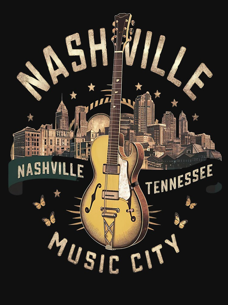 Nashville Music city - Nashville cityscape - Nashville silhouette - Nashville souvenir - Nashville travel by JansenGS