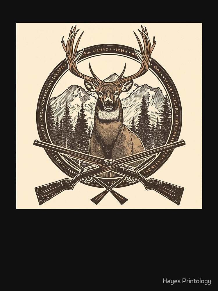 Buck Emblem With Cross Rifles by Hayes Printology