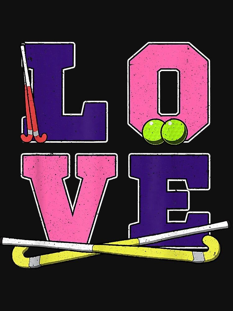 Girls Women's Love Field Hockey Art - Hockey Mom Gift by EmmaHoltere