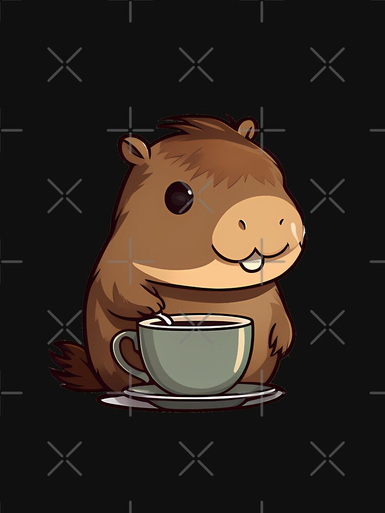 Coffee with a Cute Capybara by Mechanical-Artt