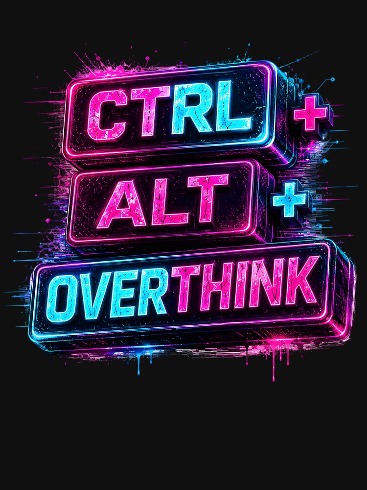 CTRL ALT OVERTHINK Cyberpunk Programmer Meme by MidnightCache