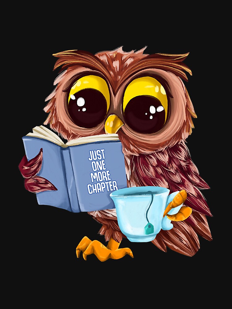 Just One More Chapter Cute Owl Reading by BundlerVq