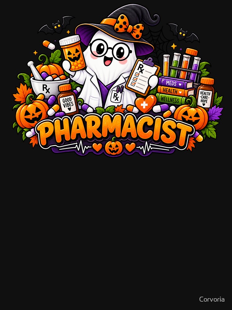 Pharmacist Halloween Gift Cute Ghost Pharmacy Style by Corvoria