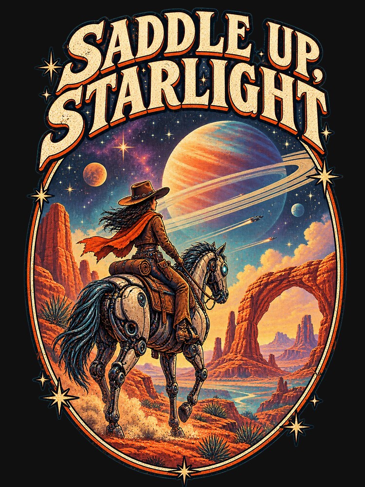 Saddle Up, Starlight — Cosmic Western Space Cowboy by GSideArtStore